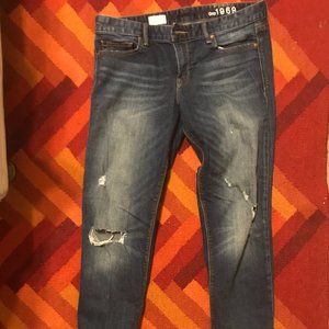 Gap 1969 Real Straight Aged Denim w/ Crop and Cuff
